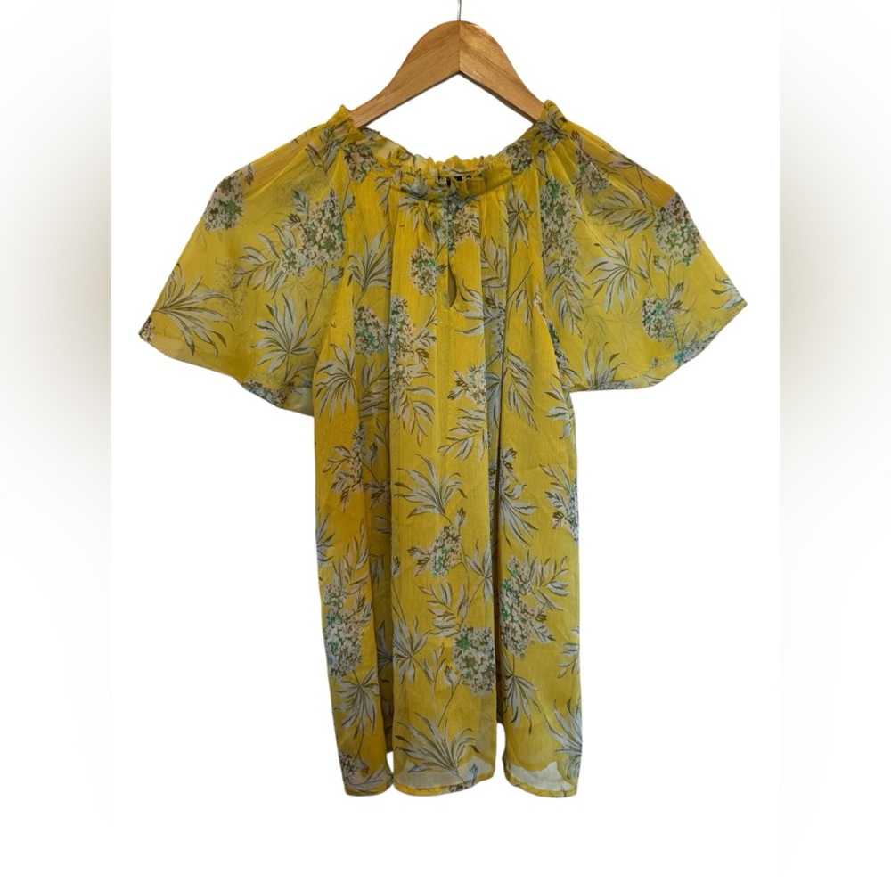 Ann Taylor Yellow Floral Blouse